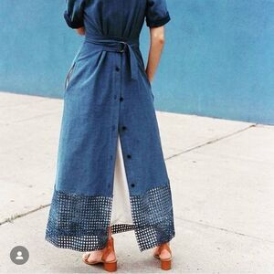 Caron Callahan Mattie dress indigo pique